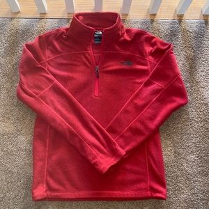 Red quarter zip, North Face excellent condition